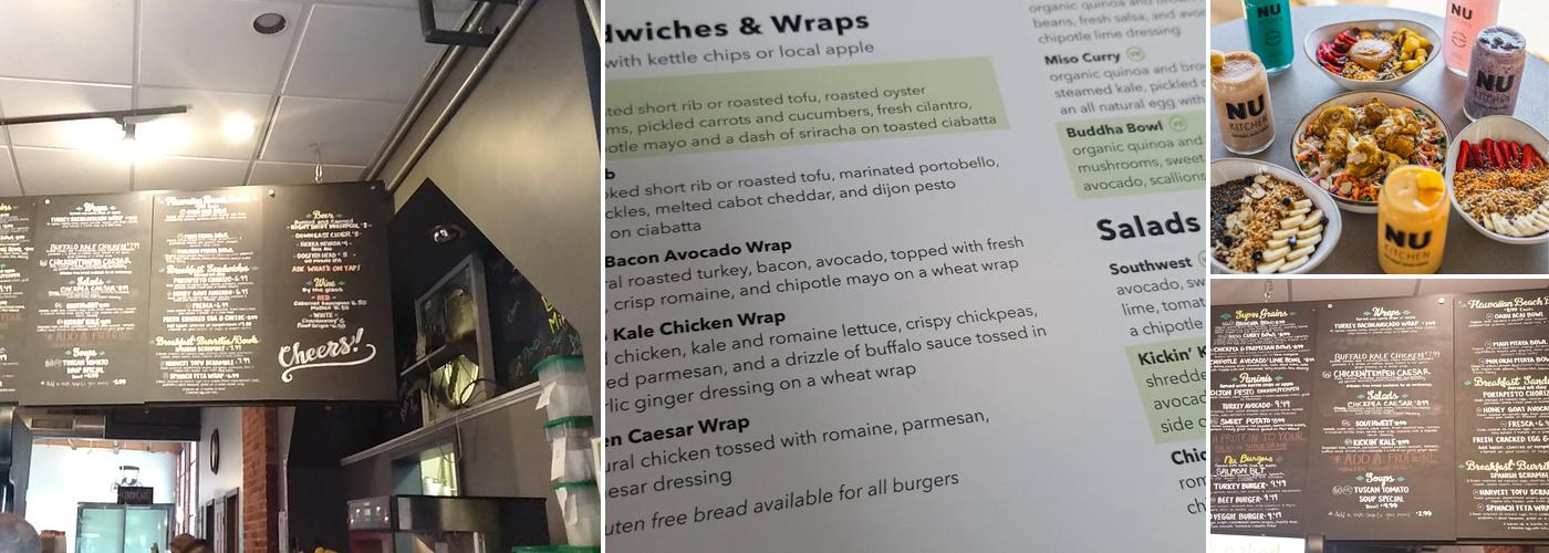 NU Kitchen Worcester Menu