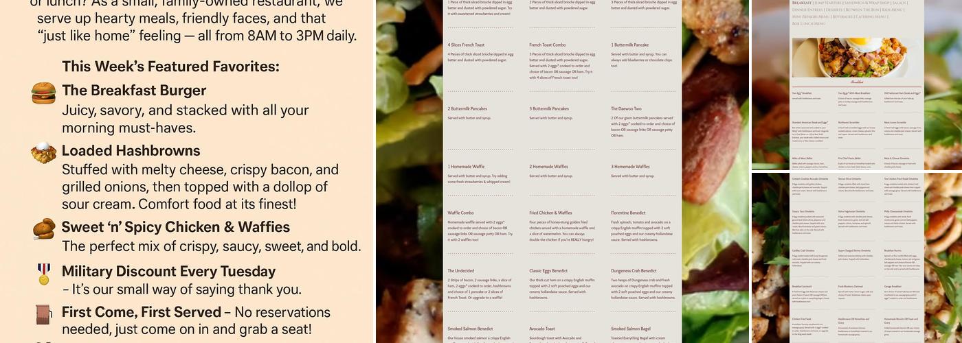 Carr's Restaurant Menu