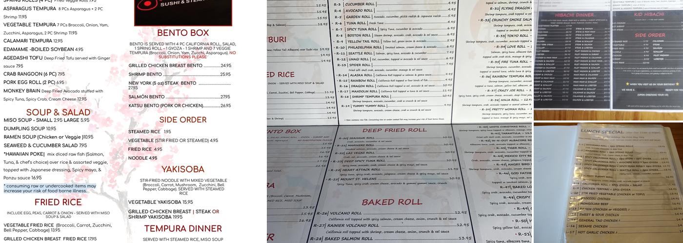 Mandolin Sushi & Japanese steak house Menu