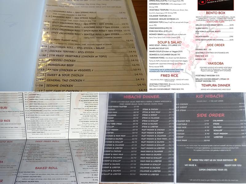 Mandolin Sushi & Japanese steak house Menu