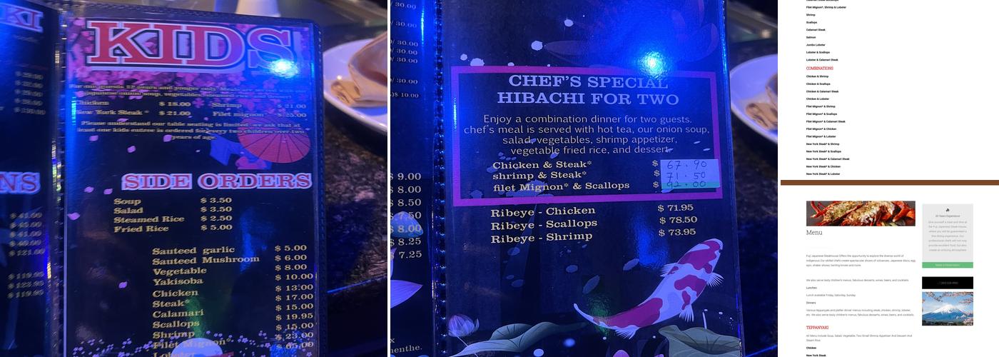 Mt. Fuji Japanese Steak House Menu