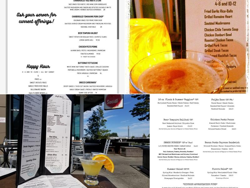 The Social Bar & Grill Menu