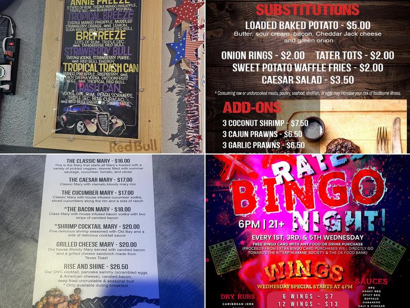 The Garage Bar & Grill Menu