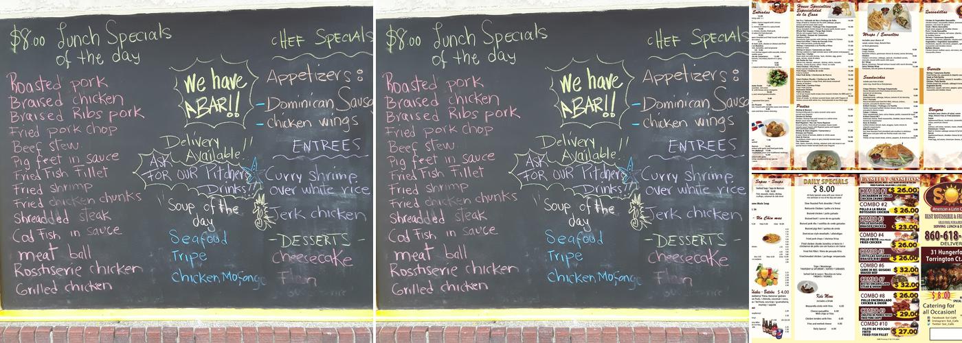 Sol Café Menu