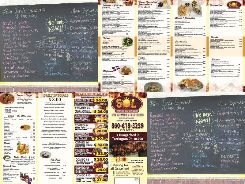 Sol Café Menu