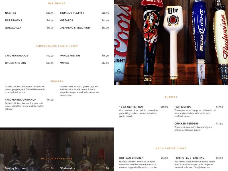 Black Star Pub & Grill Menu