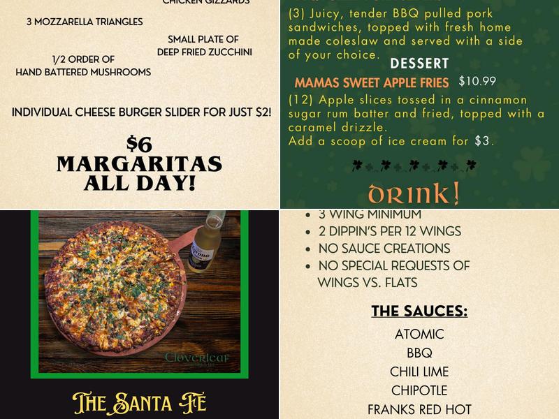 Cloverleaf Sports Bar & Grill Menu