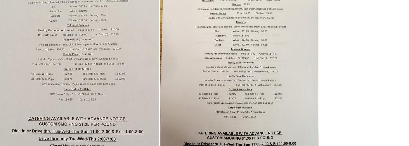 Brown's Delta Bar-B-Q Menu