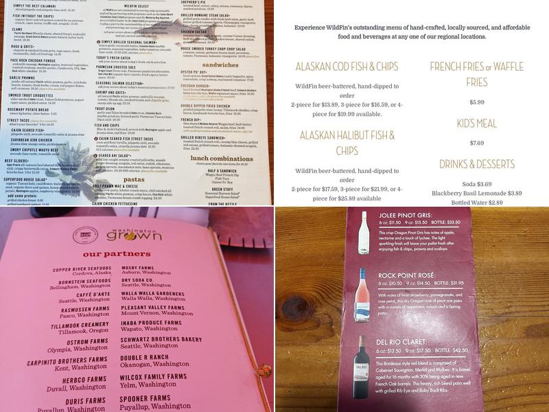 WildFin American Grill Menu