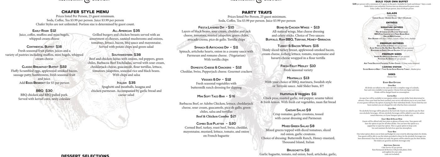 RAM Restaurant & Brewery Menu