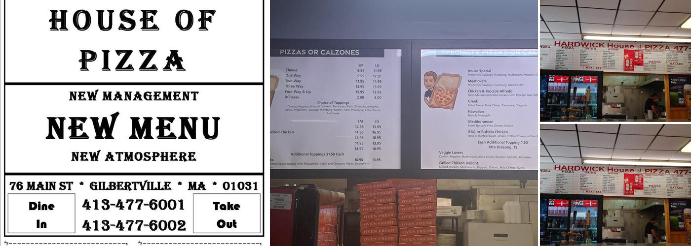 Hardwick House of Pizza Menu