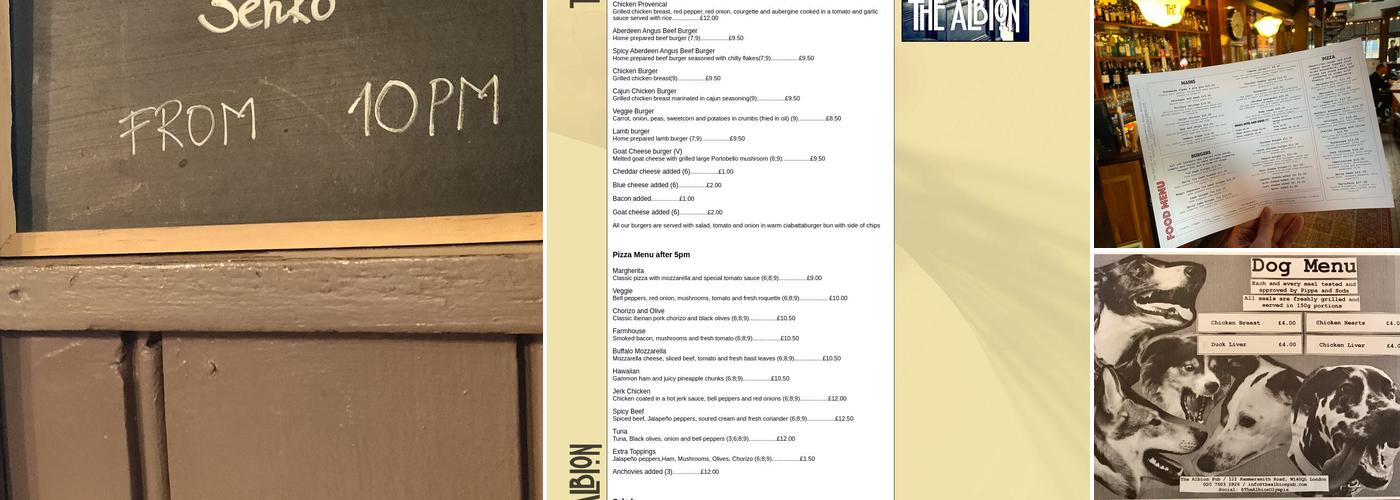 The Albion Menu