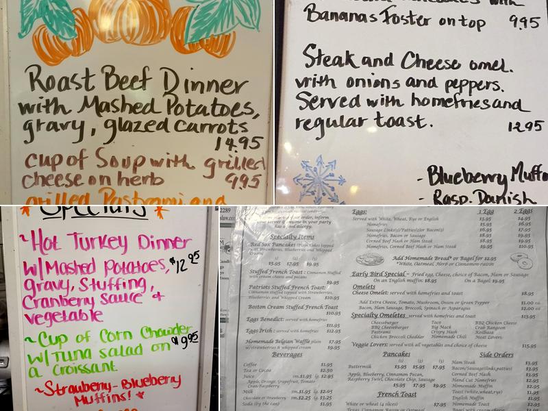 Quabbin Woods Restaurant Menu