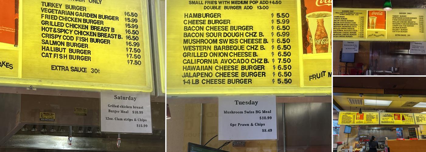 Flame Burger Plus Menu