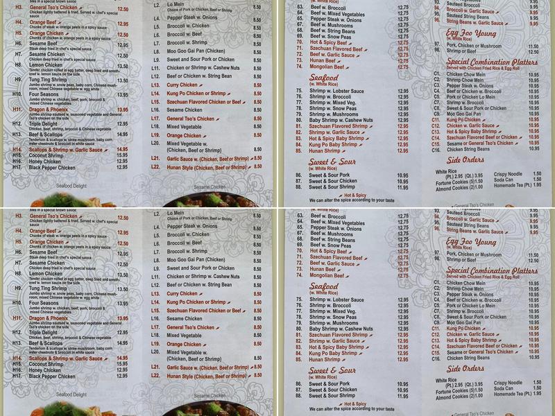 China One Chinese restaurant Menu