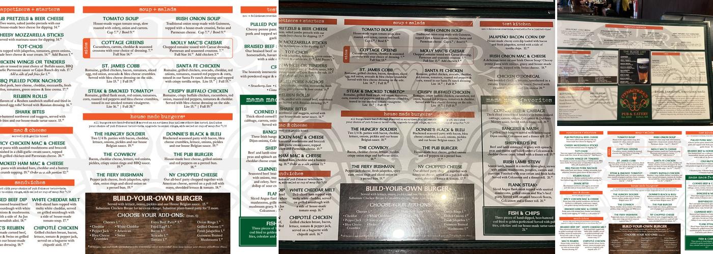 McNamara's Pub & Eatery Menu