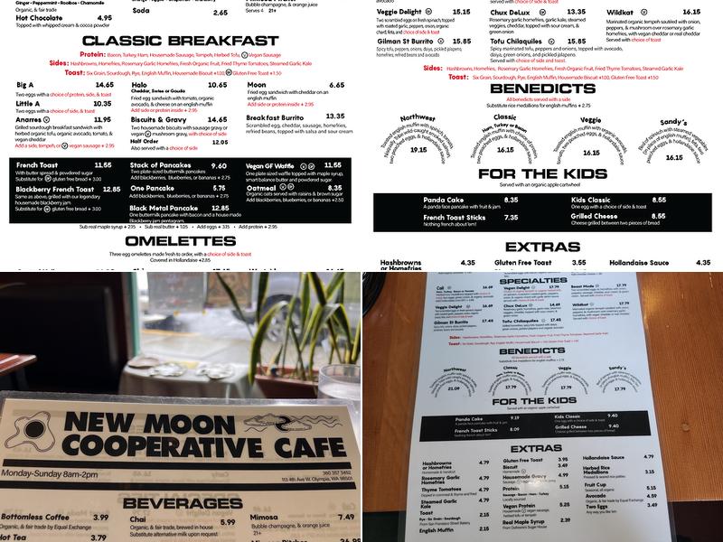 New Moon Cooperative Cafe Menu