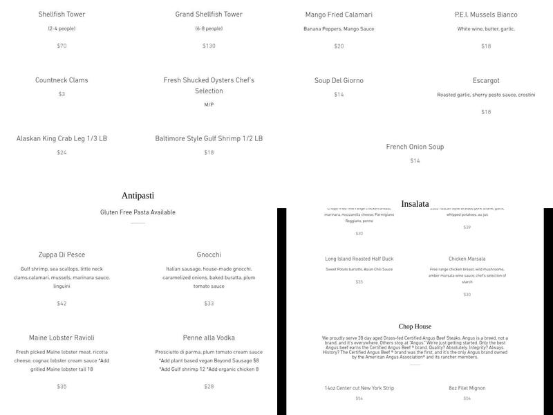 Cava Menu