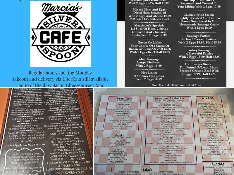 Marcia's Silver Spoon Cafe Menu