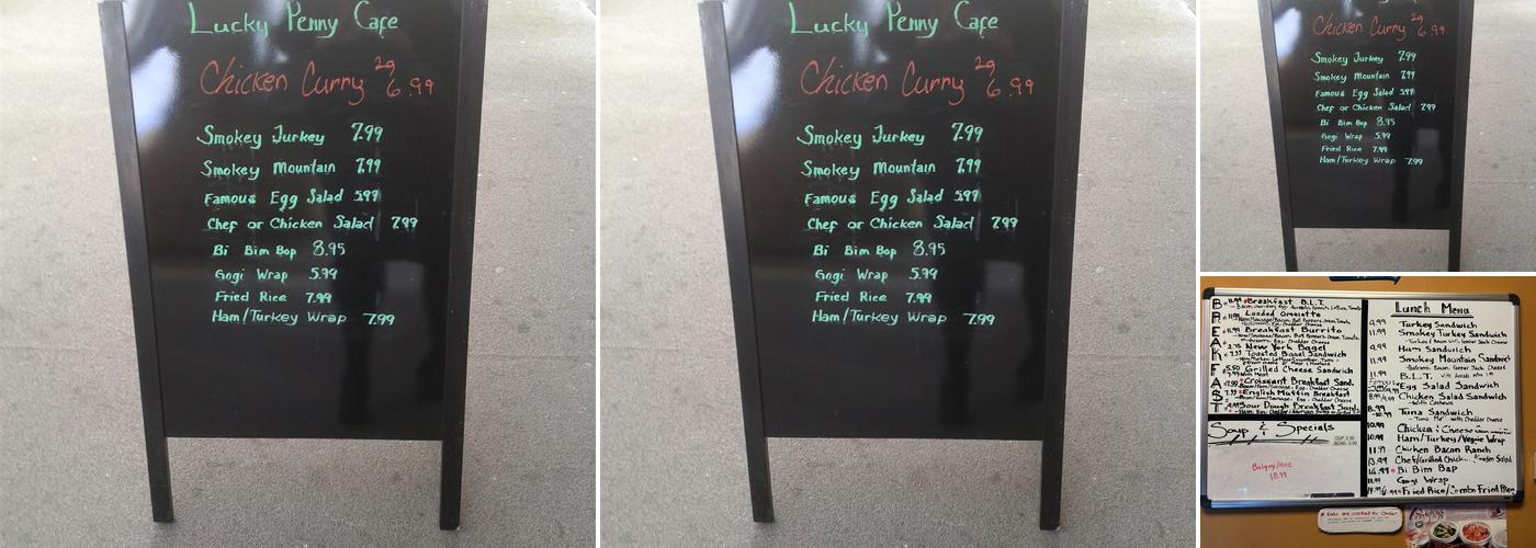 Lucky Penny Cafe Menu
