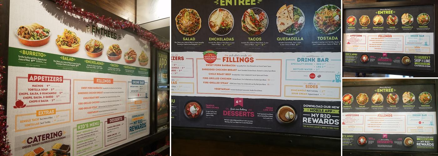 Cafe Rio Fresh Modern Mexican Menu