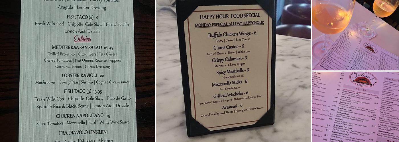 Julian's Pizza Kitchen & Bar Menu