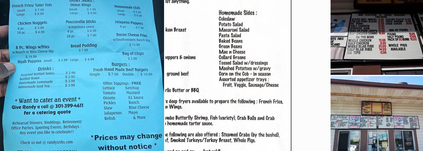 Randy's Ribs & BBQ Menu