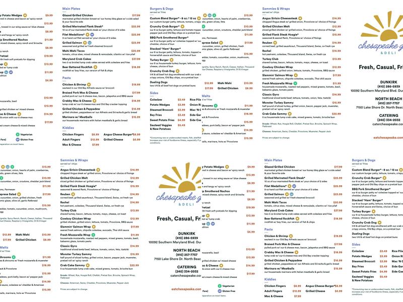 Chesapeake Grille and Deli Menu