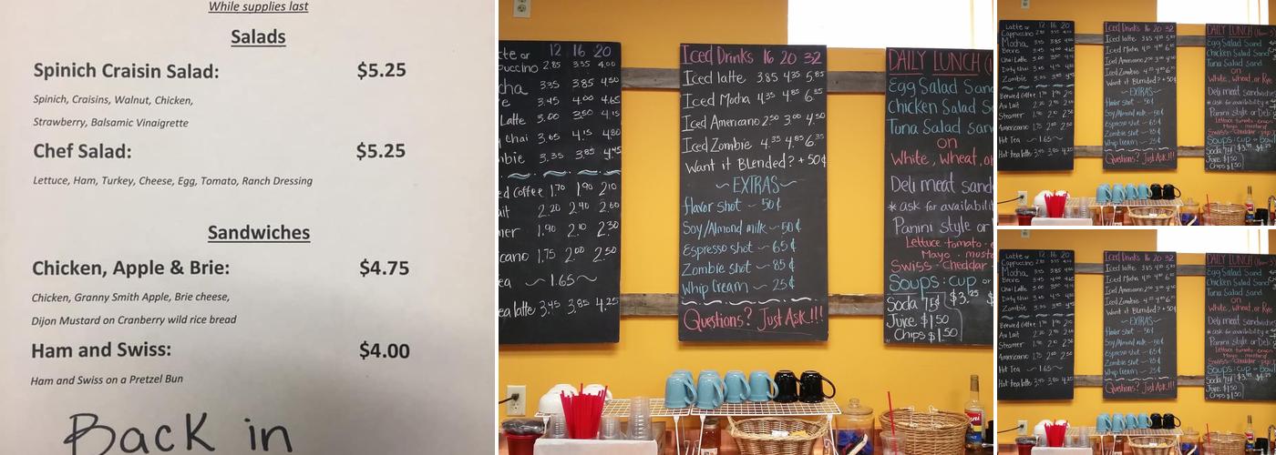 Kellys Coffee House Menu