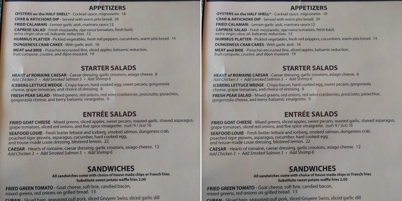 702 Grill Menu