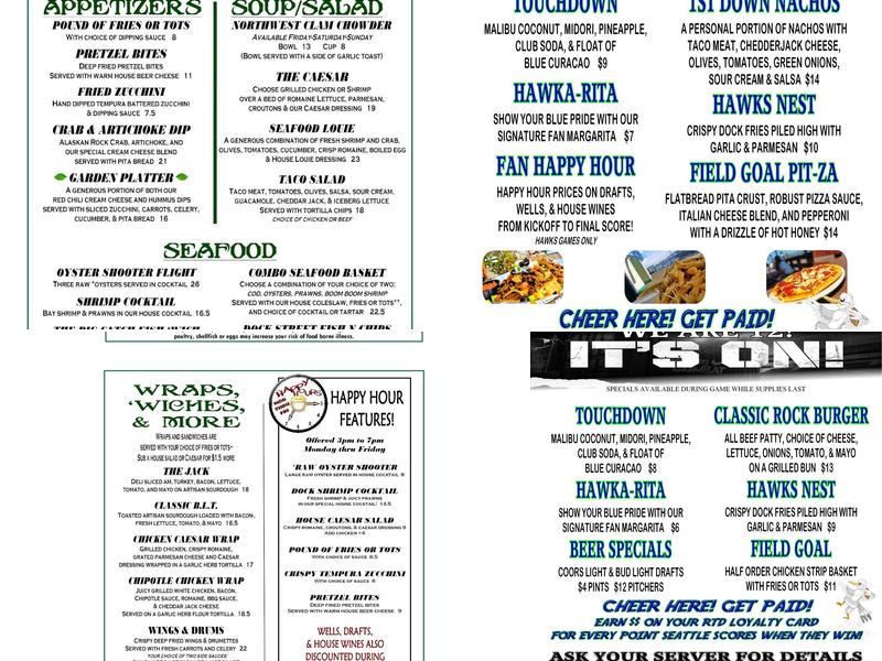 Rock The Dock Pub & Grill Menu