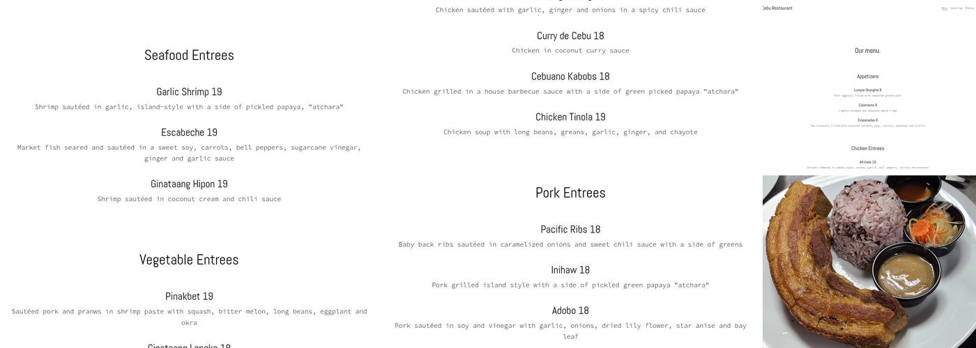 Cebu Restaurant Menu