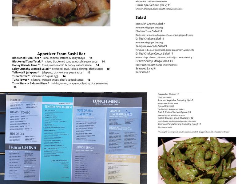 Tengda of Westport Menu