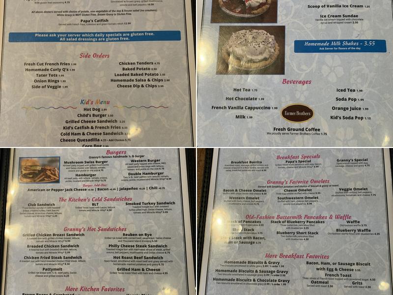 Granny's Kitchen Menu