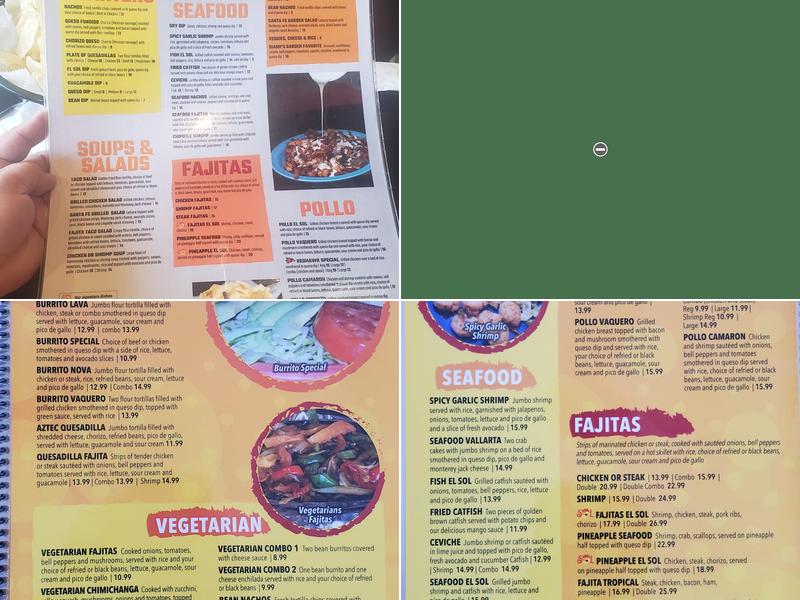 El Sol Menu