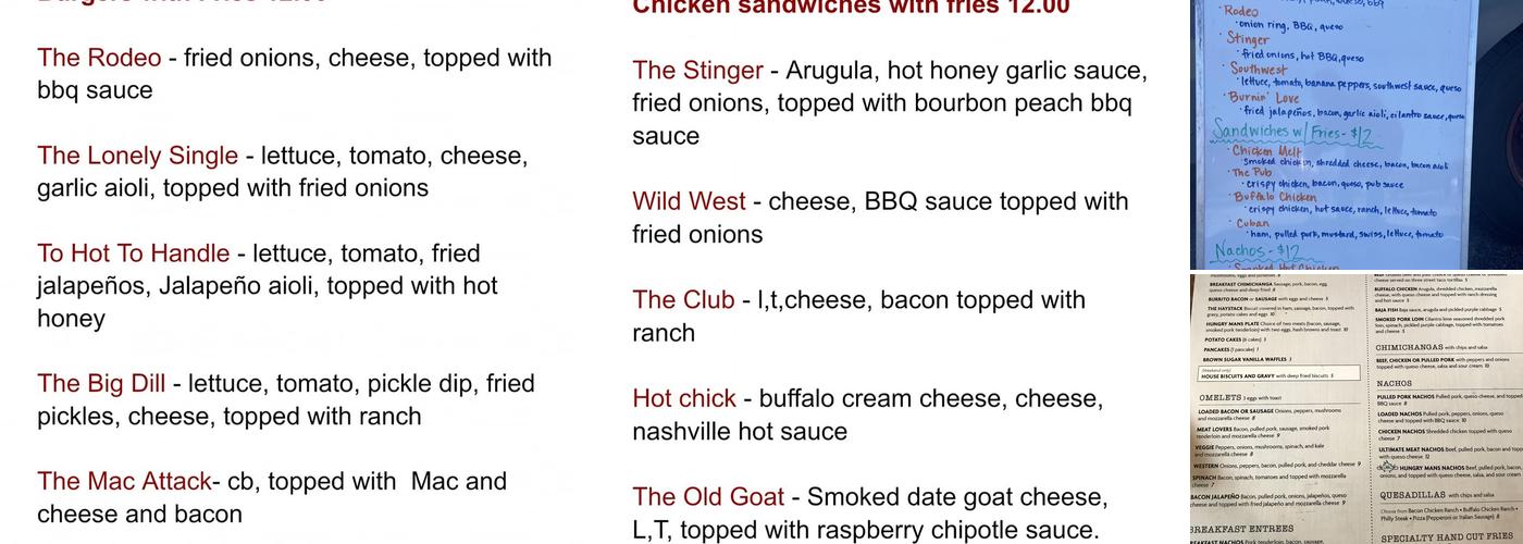 Mudcat Coffee House Open for dine in Menu