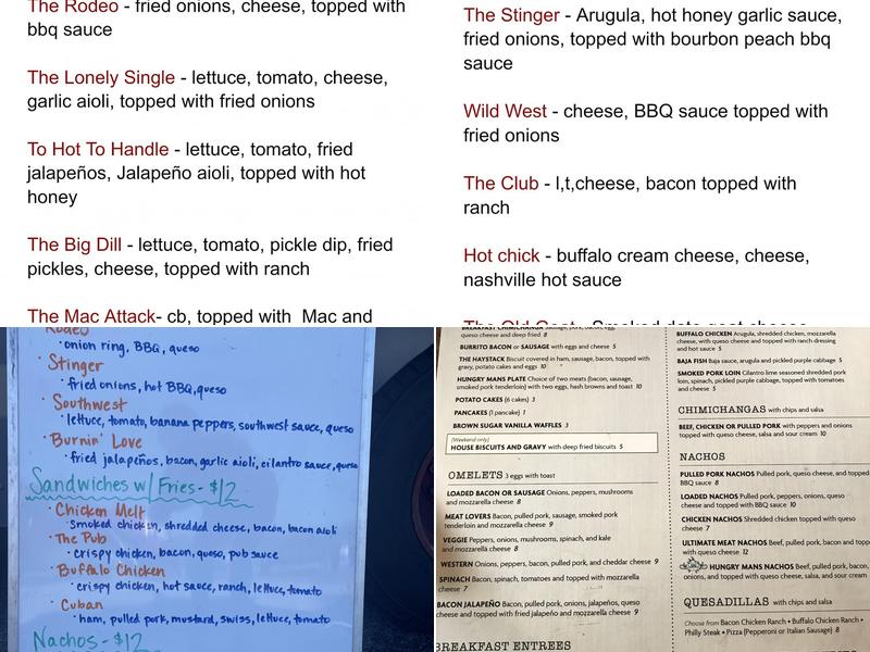 Mudcat Coffee House Open for dine in Menu