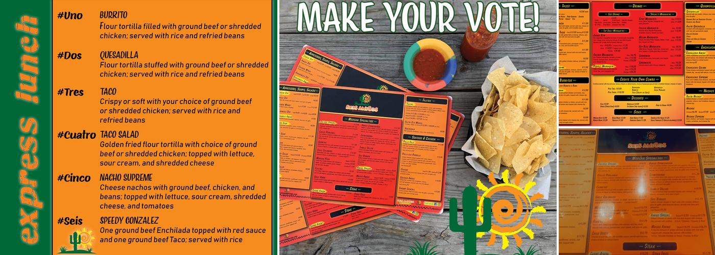 Seis Amigos Menu