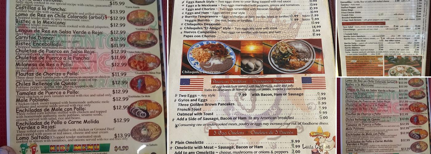 Colotlán Restaurant Menu