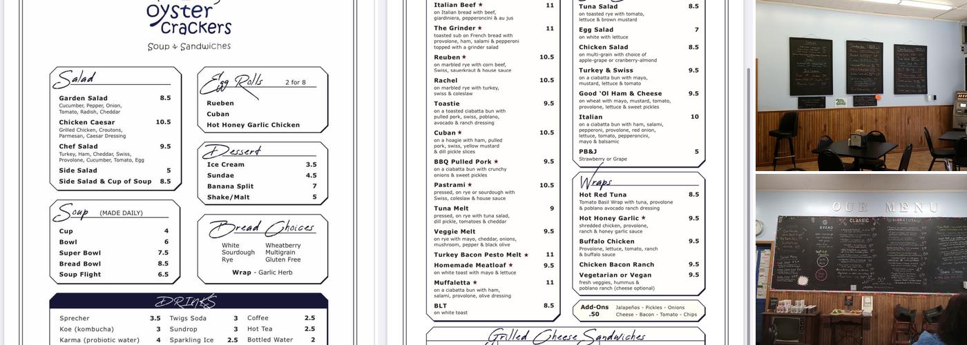 Oyster Crackers Menu