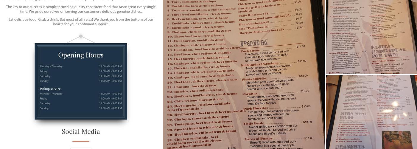 La Tolteca Authentic Mexican Cuisine Menu