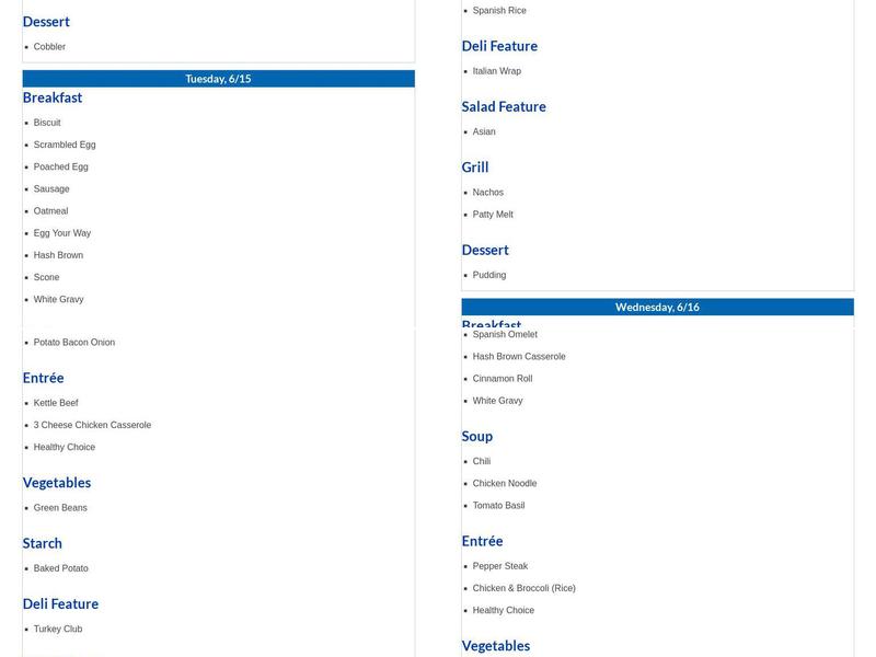 The Tuscan Sun Restaurant Menu