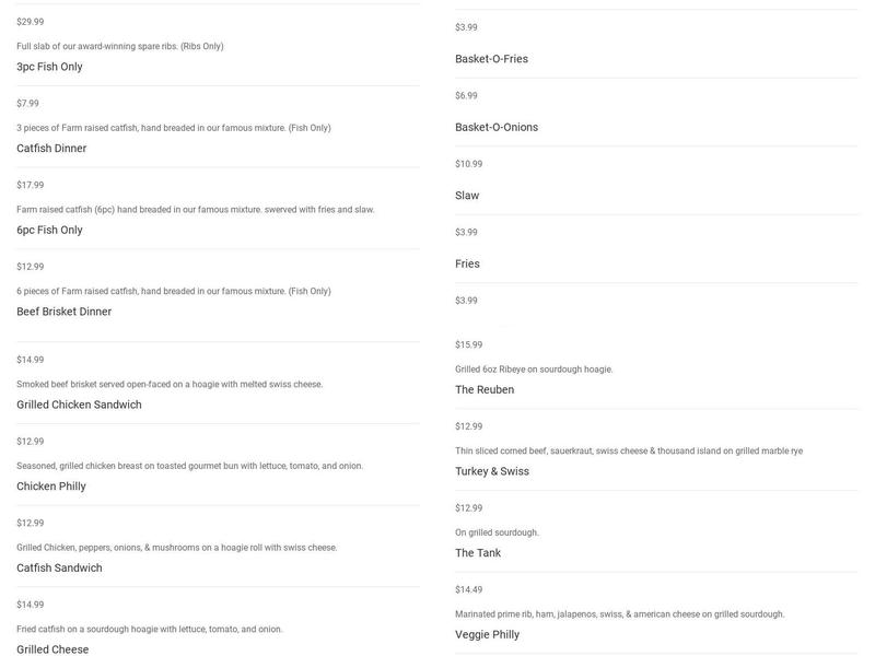 Pilot House Restaurant & Catering Menu