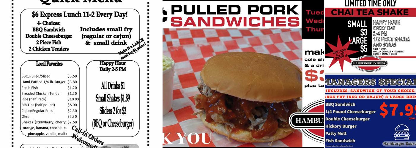 Hamburger Express Menu