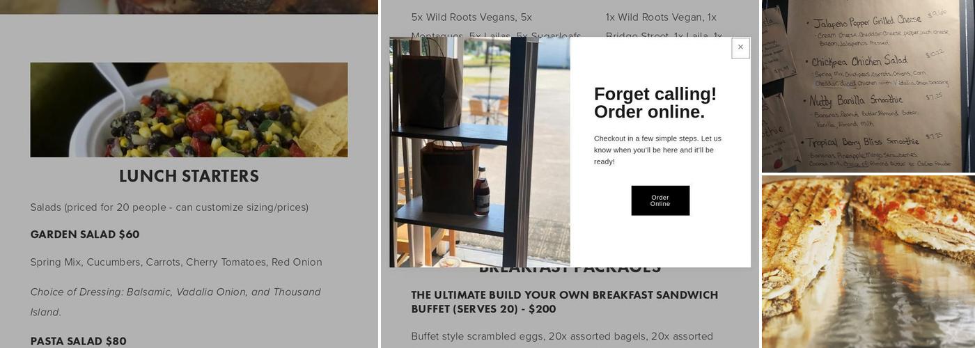 Wild Roots Menu