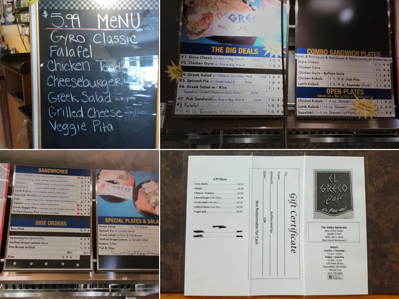 El Greco Menu