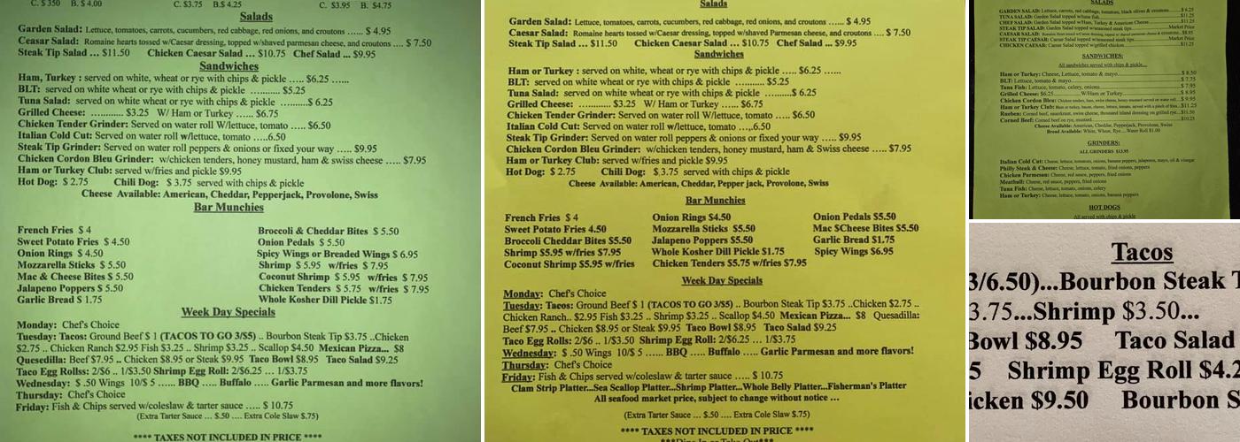 Colonial Cafe Menu