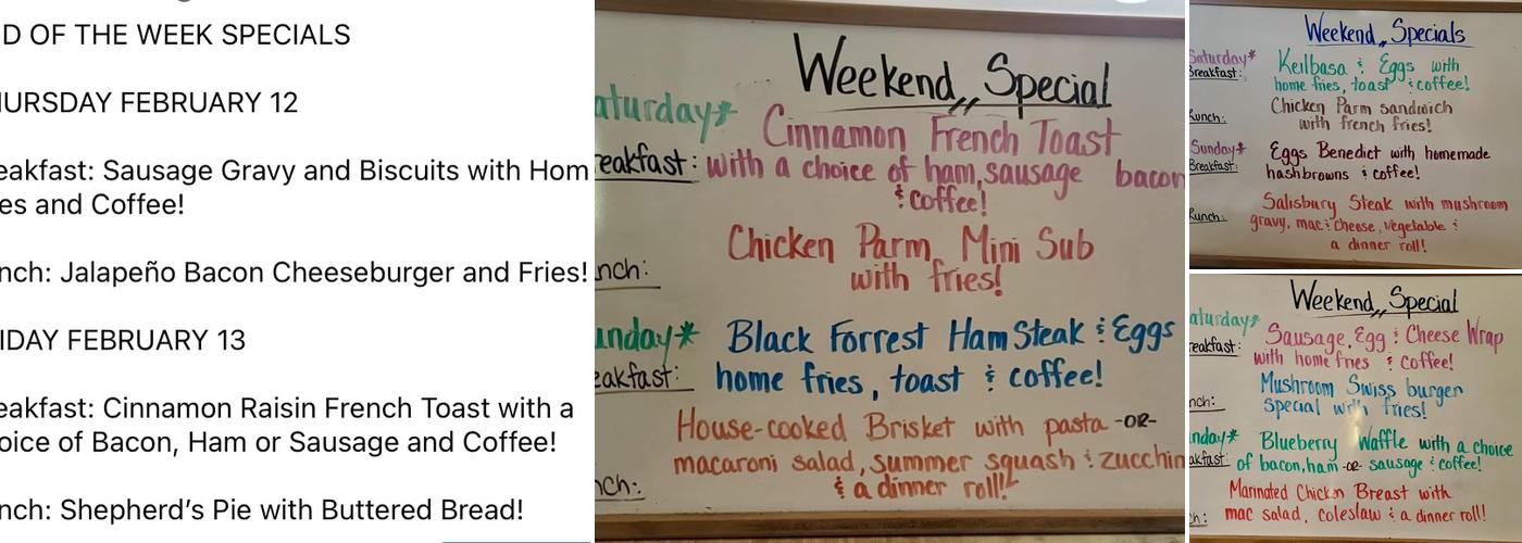 Spruce Corner Restaurant Menu