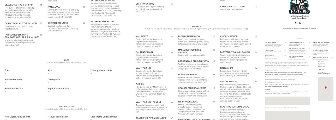 Eastside Grill Menu