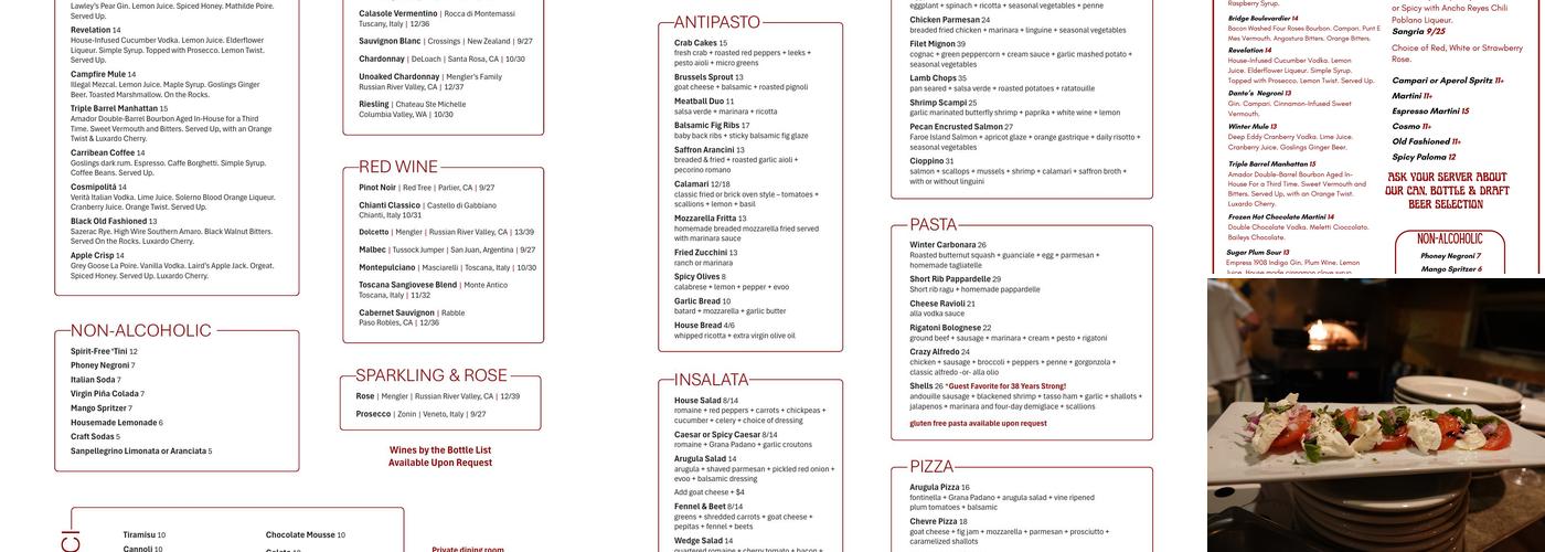 Spoleto Menu